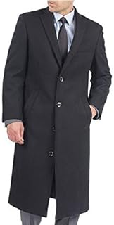 Manteau classique à simple boutonnage en laine/cachemire de qualité supérieure pour hommes