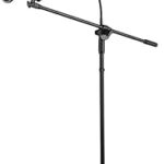 Trépied de microphone en métal réglable en hauteur bras de perche support