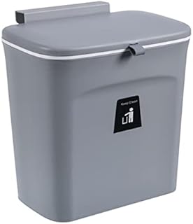 Poubelle à compost de cuisine amater seau gris 9l porte d'armoire avec couvercle