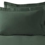 Ensemble de 2 taies d'oreiller en coton vert forêt king size
