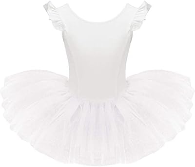 The white shop robe de ballet à manches volantées pour petites filles