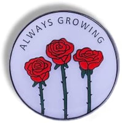 Broche en émail avec roses rouges esthétiques, titre toujours en croissance, nouveauté, motivation