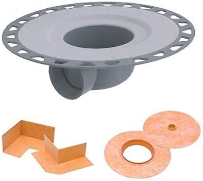 Ensemble de drainage kirdi schluter systems avec bride horizontale en pvc de 2"