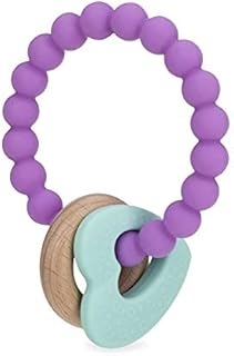 Anneau de dentition en bois naturel et silicone : 3 mètres, bracelet