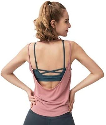 Hauts de yoga à dos ouvert pour femmes, chemise de sport sans manches