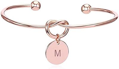 Bracelet pendentif en forme de cœur plaqué or rose yellow chimes avec lettre