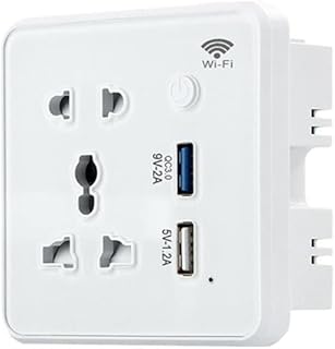 Easylife tuya prise murale intelligente wifi en verre trempé avec 2 ports
