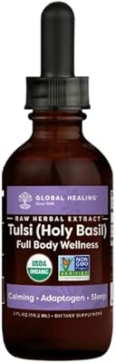 Extrait de plantes crues de tulsi (basilic sacré) biologique du global healing center