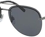 Lunettes de soleil demi-monture pour homme, gris - bv5044 195/8160