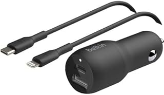 Chargeur de voiture double usb belkin 37 w - port usb c 25 w et port usb a 12 w pour chargement bps pour apple iphone 14, 14 pro, 14 pro max, iphone 13, samsung galaxy, airpods - câble lightning inclus. DIAYTAR COTE D'IVOIRE est une boutique en ligne qui mise sur la qualité et la fiabilité. Les produits proposés sont soigneusement sélectionnés pour satisfaire les besoins des clients ivoiriens. La boutique en ligne propose également un service client de qualité, avec une équipe de support prête à aider les clients en cas de besoin.