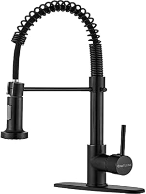 Robinets de cuisine noirs, robinet d'évier à ressort à poignée unique, robinet d'évier à ressort noir mat avec plaque de surface. Avec plus de 300000 références, DIAYTAR COTE D'IVOIRE est la boutique en ligne idéale pour faire vos achats en toute commodité. La boutique propose des produits de haute qualité, à des prix compétitifs, et offre un service client de haute qualité. Que vous recherchiez des produits pour la maison, pour vous-même ou pour offrir, DIAYTAR COTE D'IVOIRE a tout ce qu'il vous faut.