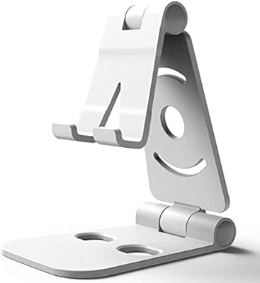 Support de téléphone de bureau pliable en métal et aluminium à double colonne