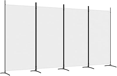Séparateur de pièce fedexcel de 4 panneaux pliables pour protéger l'intimité, paravent en tissu, blanc, taille 346 x 180 cm. DIAYTAR COTE D'IVOIRE est une boutique en ligne généraliste qui propose plus de 300 000 références de produits. Elle est la boutique leader en Côte d'Ivoire, offrant une large gamme de produits pour satisfaire tous les besoins de ses clients. Avec une telle variété de produits, les clients peuvent trouver tout ce qu'ils recherchent en un seul endroit.