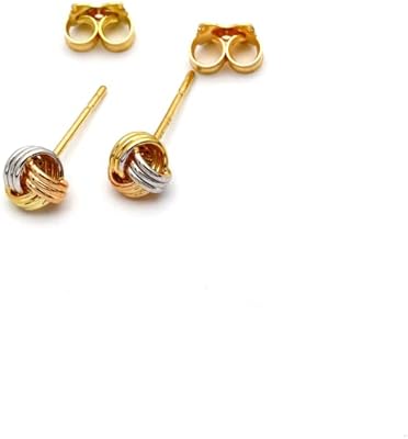 Lot de 3 boucles d'oreilles torsadées couleurs en or véritable gl6376 e1375, or