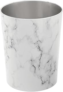 Petite poubelle ronde en métal recyclable mdesign de 1,7 gallons, poubelle pour salle