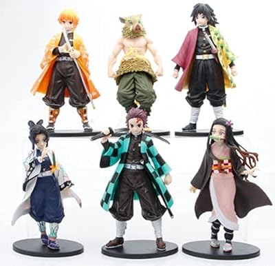 Ensemble de 6 figurines demon slayer de 63 pouces figurine slayer zenitsu