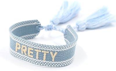 Bracelets d'amitié tissés - bracelets brodés de mots tricotés réglables, cadeau pour femmes
