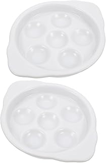 Luxshiny 2 pièces assiettes à pieds d'escargots au four plats en céramique assiette