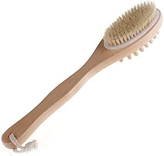 Brosse nettoyante 2 en 1 en poils naturels, brosse de douche en bois
