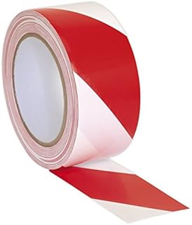 Ruban d'avertissement de danger sealy hwtrw, 50 mm x 33 m, rouge/blanc