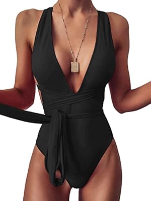 Maillot de bain une pièce pour femme avec devant croisé en forme