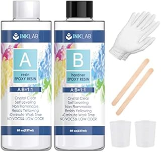 Kit de résine époxy et durcisseur de 16 oz, résine de moulage cristalline