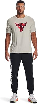 Chemise under armour pjt rock brahma bull ss-wht pour hommes ivoire noir