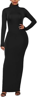 Robe longue moulante à manches longues et col roulé, décontractée, couleur unie, basique, moulante, élastique, longue, grande taille. La boutique en ligne DIAYTAR COTE D'IVOIRE propose une large sélection de produits, dont des produitsHigh-Tech, des vêtements, des accessoires et des produits pour la maison. Les clients peuvent profiter de prix compétitifs et de promotions régulières. DIAYTAR COTE D'IVOIRE est dédiée à offrir une expérience d'achat en ligne exceptionnelle à ses clients.