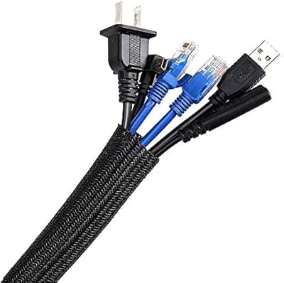 Agb tech cache-câble tressé réglable de 3 m/9,84 pieds, cache de gestion