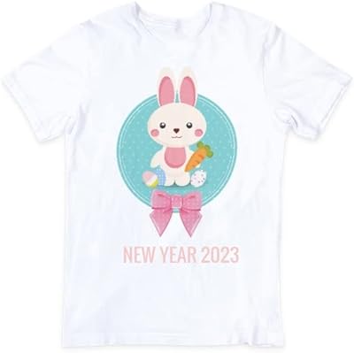 Chemise du nouvel an adulte, bonne année 2023, année du lapin mode manches