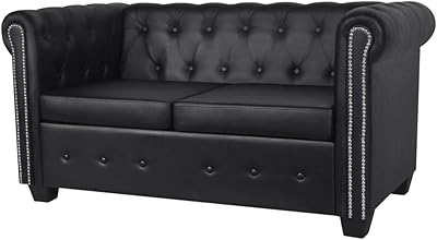 Vidaxl chesterfield salon canapé d'assise canapé modulable mobilier de bureau canapé chaise 2 places simili cuir noir. DIAYTAR COTE D'IVOIRE se distingue par sa qualité de service, sa livraison rapide et sécurisée, ainsi que par son engagement à offrir les meilleurs prix du marché, rendant ainsi les achats en ligne une expérience agréable et pratique pour ses clients.