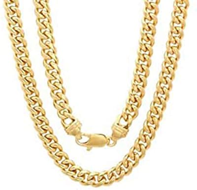Chaîne cubaine pour homme plaquée or 18 carats 18" 20" 22" 24" 26"