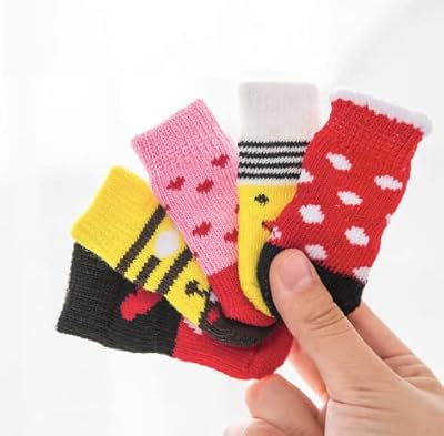 Chaussettes tricotées antidérapantes max style pour chiens et chats avec renfort
