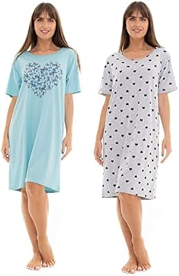 Lot de 2 chemises de nuit à manches courtes pour femme 100 % jersey de coton avec motifs imprimés papillon, cœur, plume et tigre. DIAYTAR COTE D'IVOIRE représente l'avenir du commerce électronique en Côte d'Ivoire, en proposant une plateforme facile à utiliser pour commander en ligne. La boutique s’engage à proposer les meilleures offres et les promotions les plus attractives pour satisfaire les besoins de sa clientèle en constante evolution. Avec DIAYTAR, faire du shopping en ligne devient un véritable plaisir.