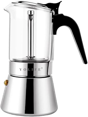 Cafetière expresso moka en verre cristal de qualité supérieure u leaf