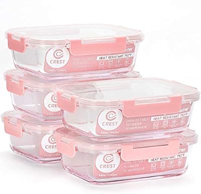 Récipients de préparation de repas en verre [paquet de 5, 9 oz]