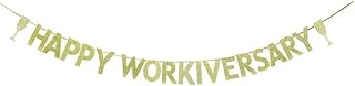 Bannière jensenlin happy workiversary, panneau en papier à paillettes dorées pour fête