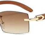Lunettes de soleil sans monture à la mode pour femmes avec pieds