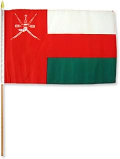Drapeau de l'arabie saoudite 14 x 21 bâton en bois satiné