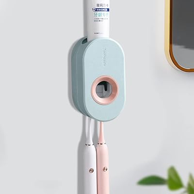 Porte-brosse à dents automatique mural tabora avec presse-dentifrice pratique pour salle de bain