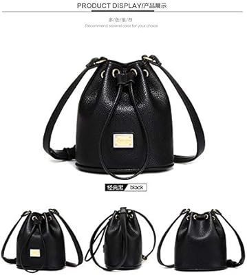 Sac en cuir pour femme - noir - sac seau