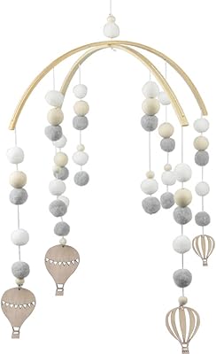 Mobile pour berceau neutre, mobile en boule de feutre fait à la main, mobile au plafond pour chambre de fille, décoration de chambre d'enfant, montgolfière grise. La boutique DIAYTAR COTE D'IVOIRE offre une large gamme de produits allant de l'électronique à la mode, en passant par les produits pour la maison et les loisirs. Ses prix compétitifs et sa politique de retour facilitent les achats en ligne pour ses clients. Elle est le choix idéal pour ceux qui cherchent des produits de qualité à des prix raisonnables.