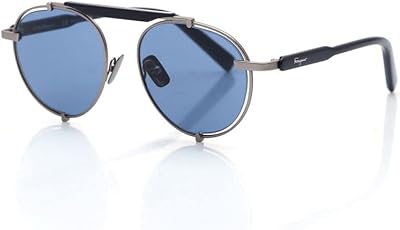 Lunettes de soleil salvatore ferragamo pour hommes avec design ovale et logo classique