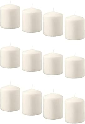Cire végétale non parfumée ikea hemsjo, naturelle/blanche, 3-1/4 pouces, paquet de 12