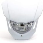 Phare de moto supermoto et street fighter blanc 12v 35w