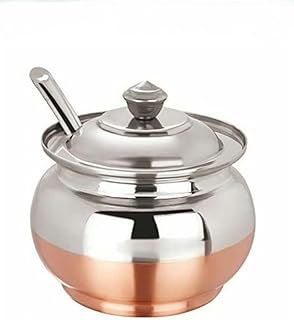 Pot à ghee en acier inoxydable plaqué cuivre ks john avec cuillère | récipient à ghee pour la cuisine | récipient à huile de luxe avec couvercle pour produits pooja, 200 ml. La boutique en ligne DIAYTAR COTE D'IVOIRE s'est imposée comme un acteur majeur du commerce électronique en Côte d'Ivoire, grâce à son offre massive de plus de 300000 produits. Elle attire une clientèle très diversifiée qui apprécie la convenance et la flexibilité du shopping en ligne. Les clients peuvent choisir parmi une gamme impressionnante de catégories de produits.