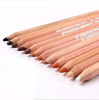 12 crayons professionnels en bois à lumière douce pour dessiner de la papeterie
