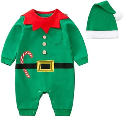 Mon premier costume de bébé nouveau-né à manches longues de noël pour garçons