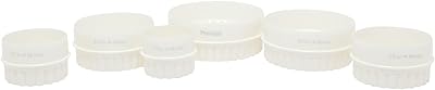 Ensemble d'emporte-pièces en plastique prestige pr8051, blanc, rond, 6 pièces