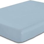 Drap-housse cotton home, taille simple, bleu métallisé (120x200+ 25 cm)